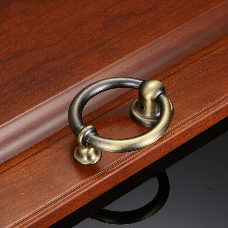 Zink legering ring knocker moderne minimalistisk dørsikkerhed grøn bronze dør banke møbler håndtag