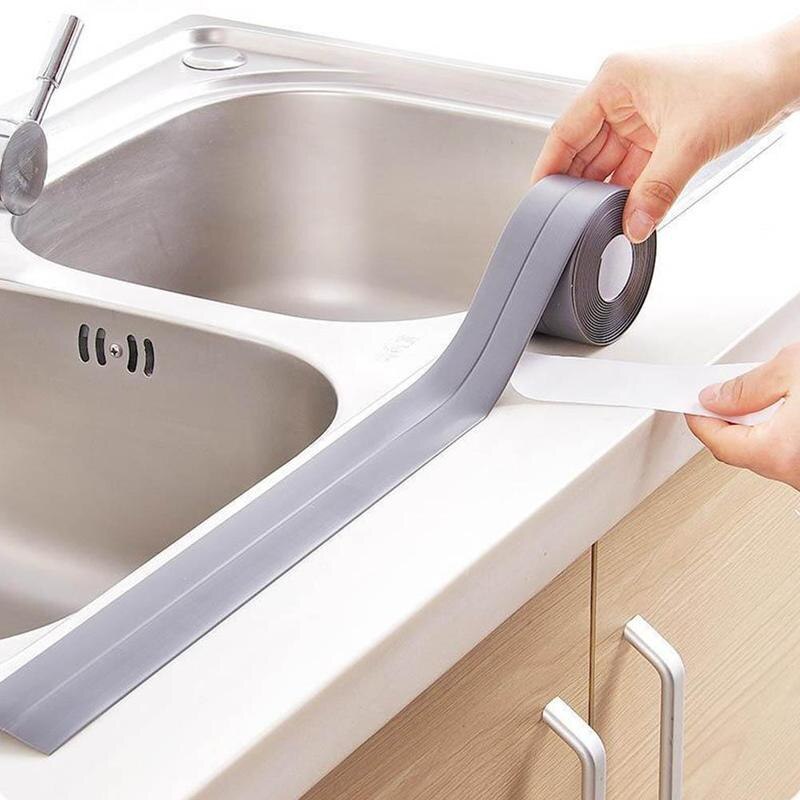 Autocollant auto-adhésif en céramique | Autocollant de cuisine, étanche, Anti-humidité, autocollant de salle de bains, évier mural d'angle, ligne PVC T3O9