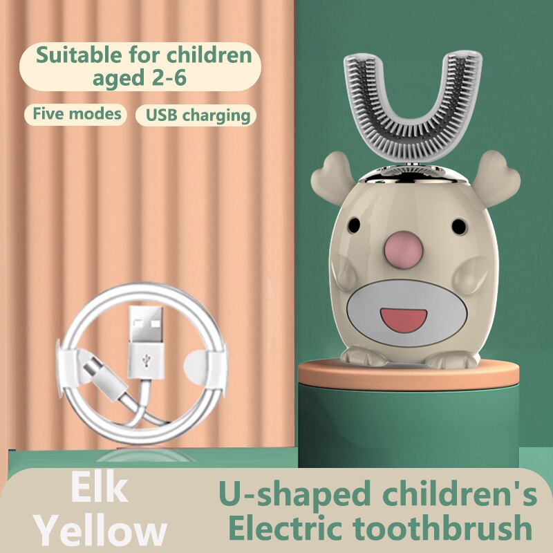 Smart Electric Toothbrush Kids Silicon Automatic Ultrasonic Teeth Tooth Brush Cartoon Pattern Children 360 Degree XaoMi for Home: 11