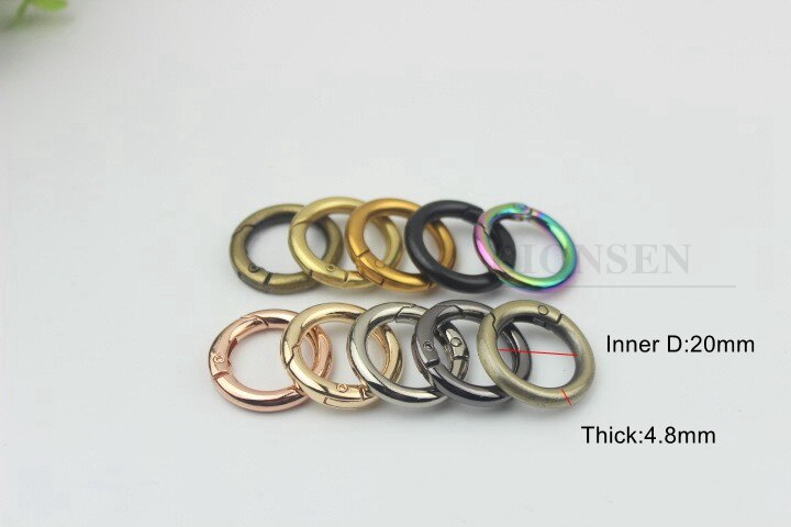 2PCS 20MM Metal Spring Gate O Ring Trigger Clasp Clips Snap Buckle Hook Keychain DIY Bag KeyRing Handbag Hardware Accessories