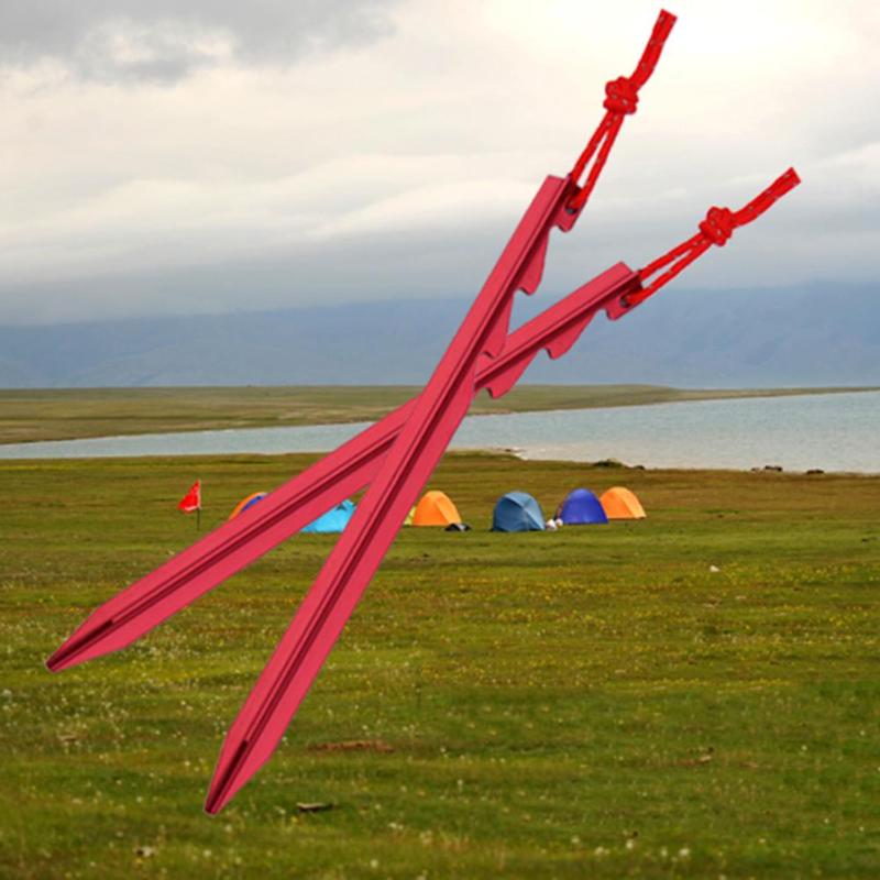 10 pièces en alliage d'aluminium tente chevilles clous avec corde léger en plein air Camping randonnée tente piquets 4 couleurs