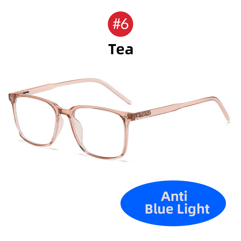 VIVIBEE 2025 Square Blue light Blocking Glasses Men TR90 Light Frame Anti Blue Ray Eyeglasses Women Classic Computer Eyewear: Orange
