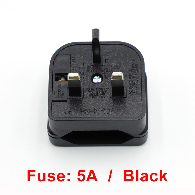 1 STKS Europese Euro Eu 2 Pin Naar UK 3 Pin Stopcontact Reisstekker Adapter Converter Power Adapter Oplader Stopcontact: Black