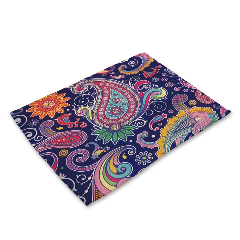 Tafelmat met bloemenpatroon, mandala-bloem, servet voor bruiloft, keukendecoratie, placemat, eetkameraccessoires: Mp003710