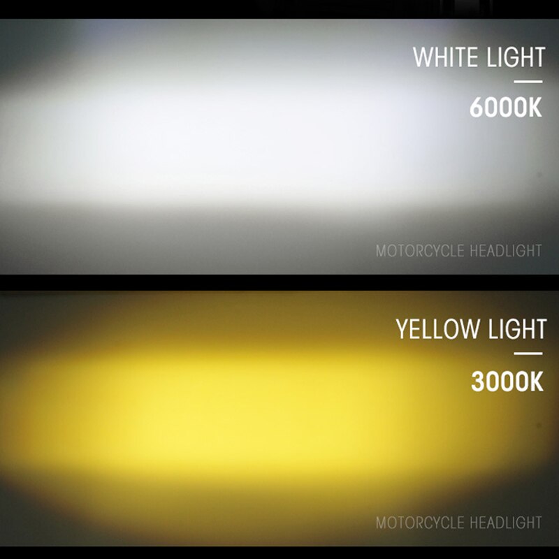 H6 BA20D H4 Led Motorfiets Koplamp Lampen Met Lens Scooter Mistlampen H4 Led Moto Lamp 6000K: BA20D / white and yellow