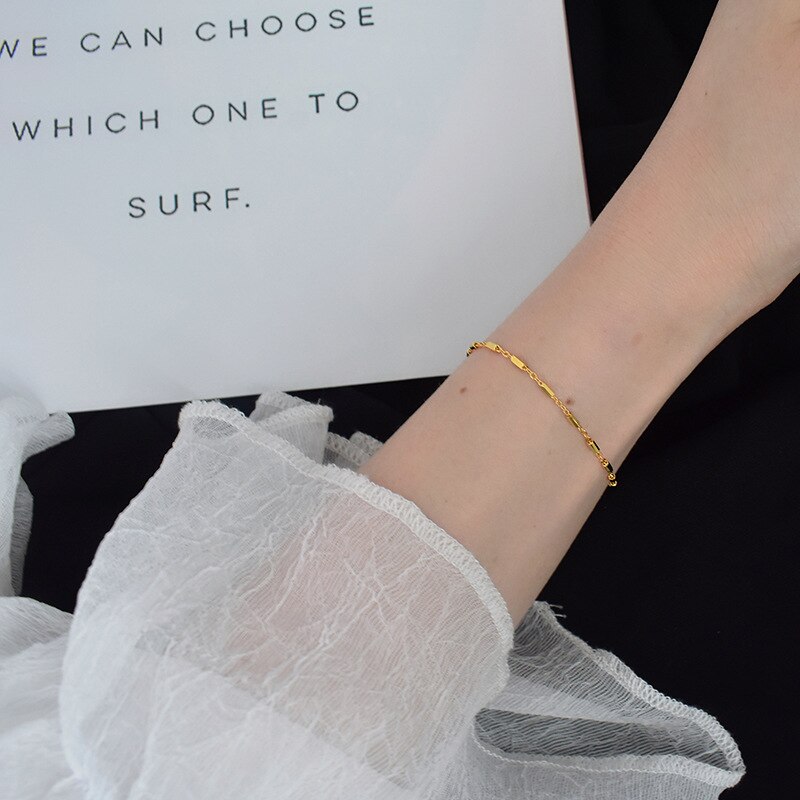 Louleur 925 Sterling Zilver Minimalistische Slanke Armbanden Voor Vrouwen Mode Romantische Gold Siver Zus Armbanden Vrouwelijke Sieraden