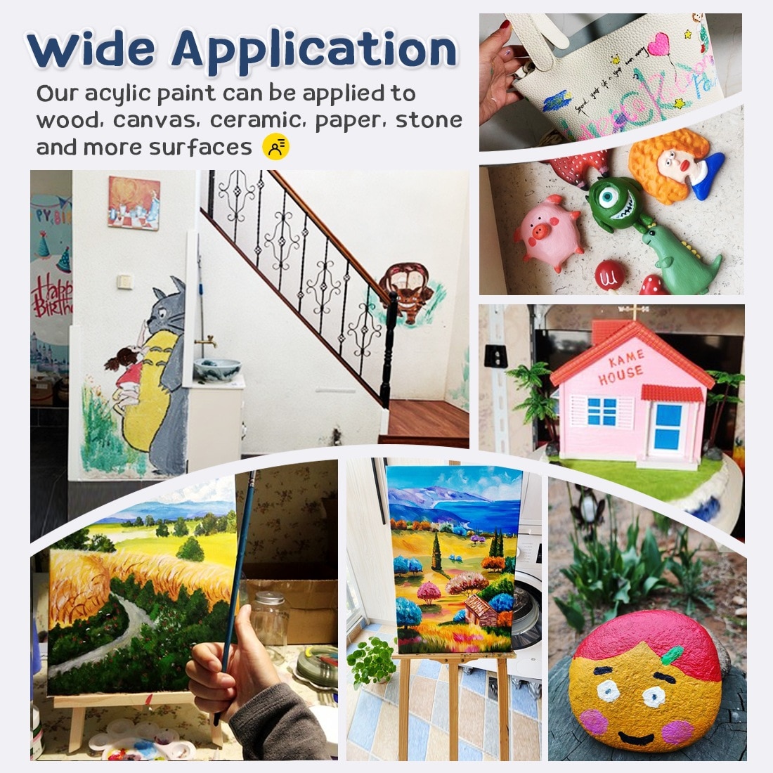 Glass ceramic Acrylic Paints 12ml 12 Colors Profession Artist Drawing Painting Pigment Hand Painted Wall Paint for Artist DIY