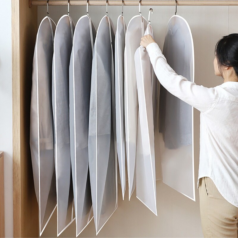 Dust Bag Clothes Hanging Garment Dress Clothes Suit Coat Dust Cover Transparent Wardrobe Storage Bags 4 Sizes