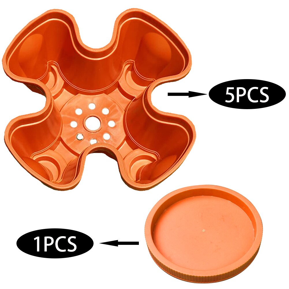 Flowepot 1 Set Of 6pcs Multilayer Stacking Cultivation Pot Vegetable Melon Fruit Strawberry Planting Pot Fruit Planting Pot