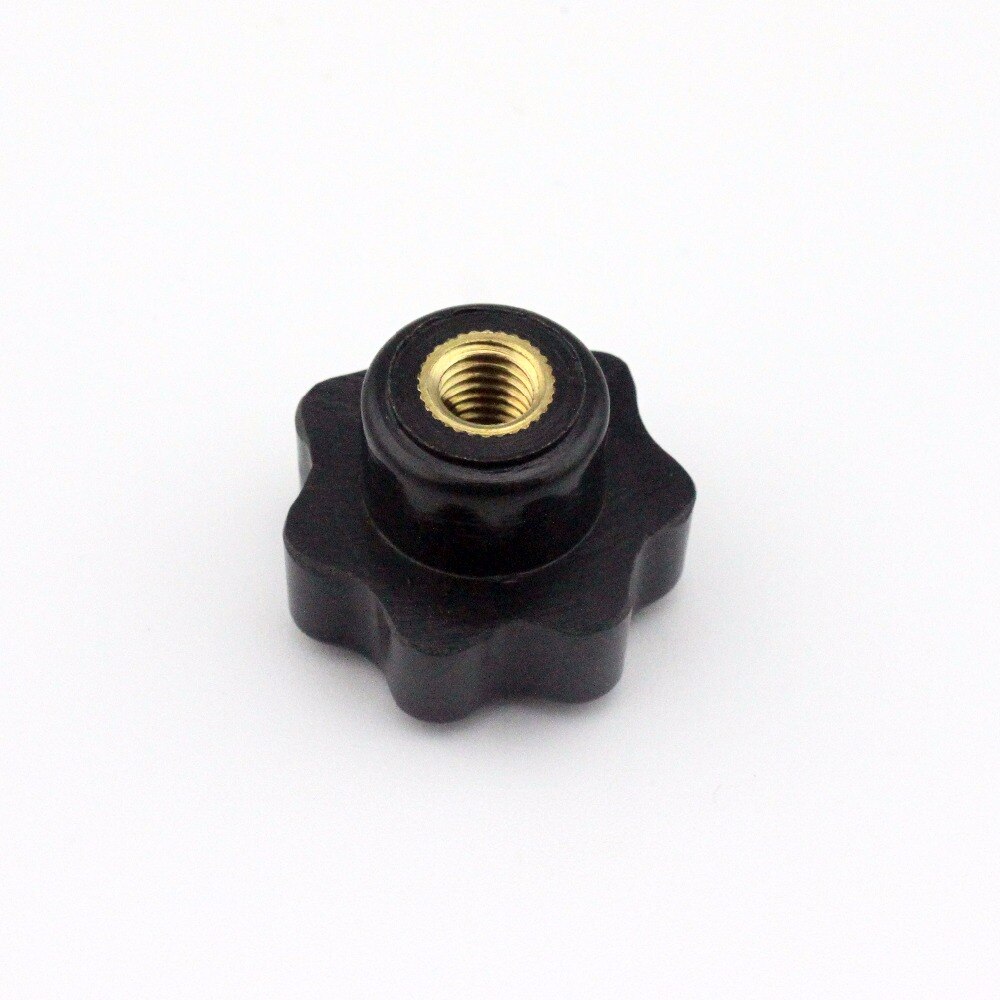6pcs M5 Female Thread 25mm OD Star Shaped Head handle Nuts Knob Clamping Nuts Knob with through-hole