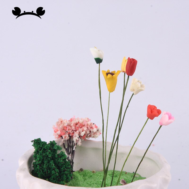 5 stk vegetasjon tulipan rose tusenfryd calla lilje sol blomst scene sandbord landskap landskap modell modell tilbehør