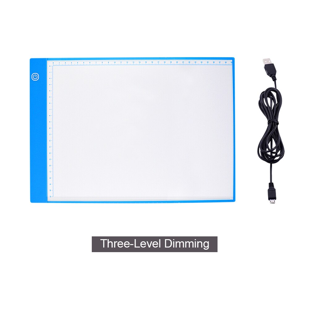 CHIPAL Scale A4 LED Drawing Tablet Digital Graphics Tablets Electronics USB Dimming Light Box Graphic Art Writing Copy Board: Blue Scale 3-level