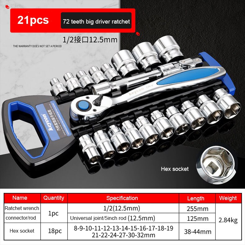 CR-V jeu de douilles à dégagement rapide réversible à cliquet jeu de clés à douille outils avec support suspendu 1/4 "3/8" 1/2 "jeu de douilles