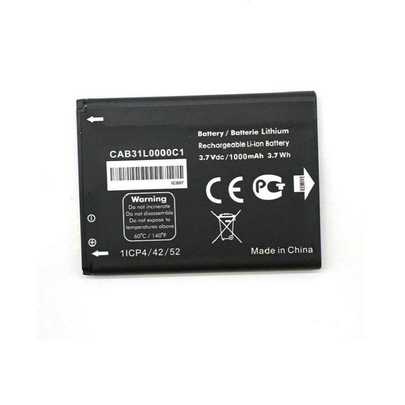 Batterie de téléphone portable pour Alcatel i808 TCL T66 A890, une touche 282/813/890D/891/979/3041D, CAB31L0000C1