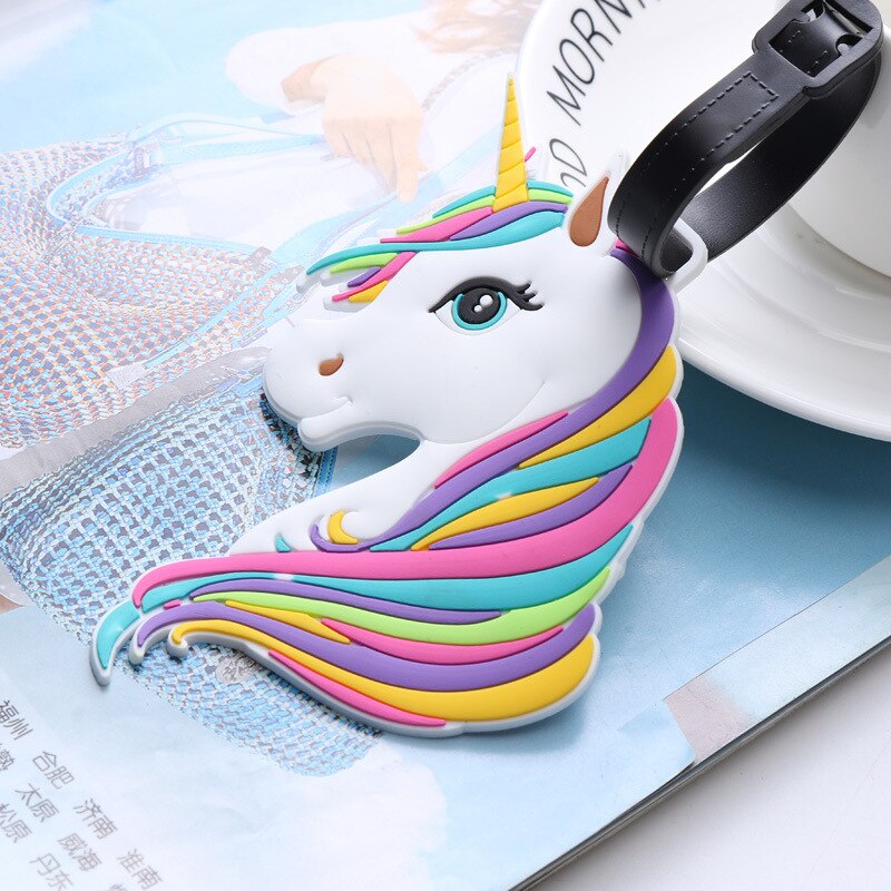 Avocado Unicorn Travel Accessories Cartoon Silicone Gel Luggage Tag Suitcase ID Address Holder Boarding Tag Portable Label Cover: 3