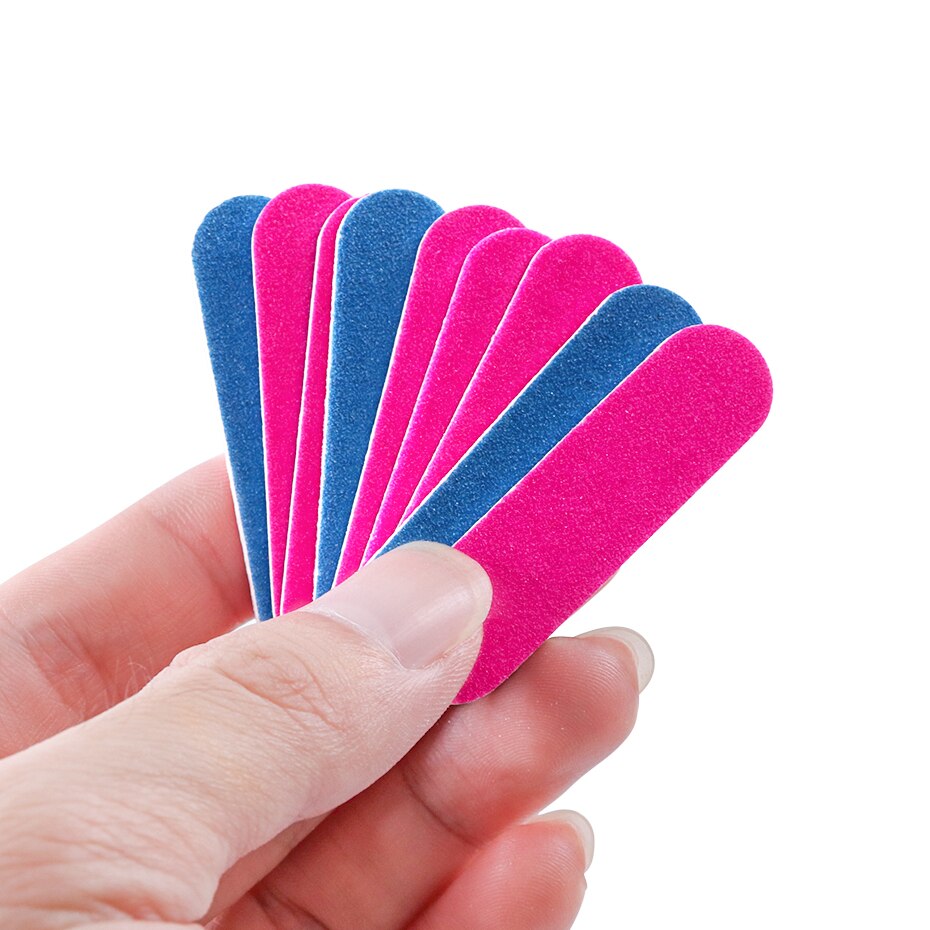 Double-sided Mini Nail File Buffer Nail Polish Sanding Buffer Pink Blue Sandpaper DIY Pedicure Nail Art Tool GL858