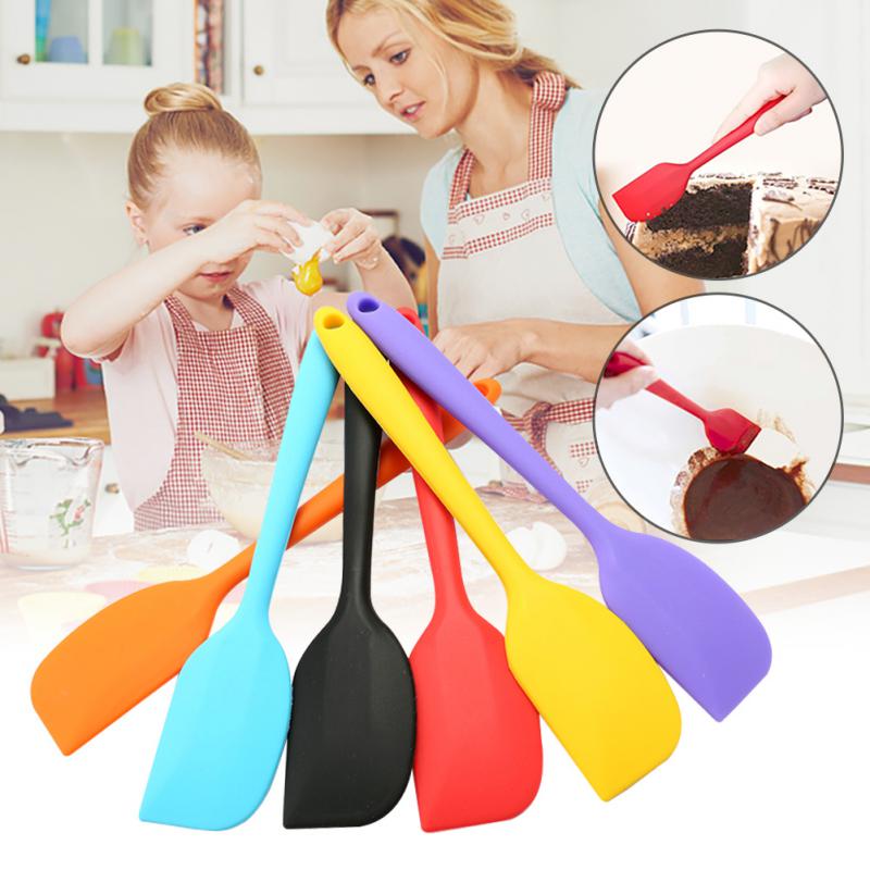 Soft Baking Spatula Multiple Color Silicone Baking Spatula Heat-Resistant Non-stick Cooking Kitchen Utensils Cake Brush Tools