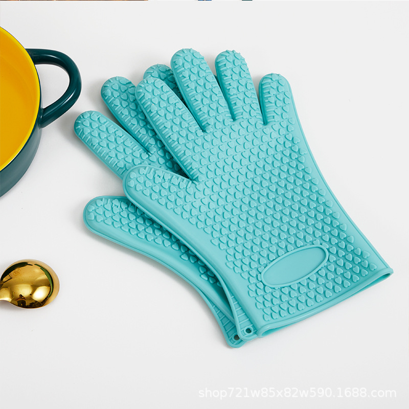 Insulated Anti-scalding Oven Silicone Gloves Can Be Used in Microwave Ovens and Baking Ovens