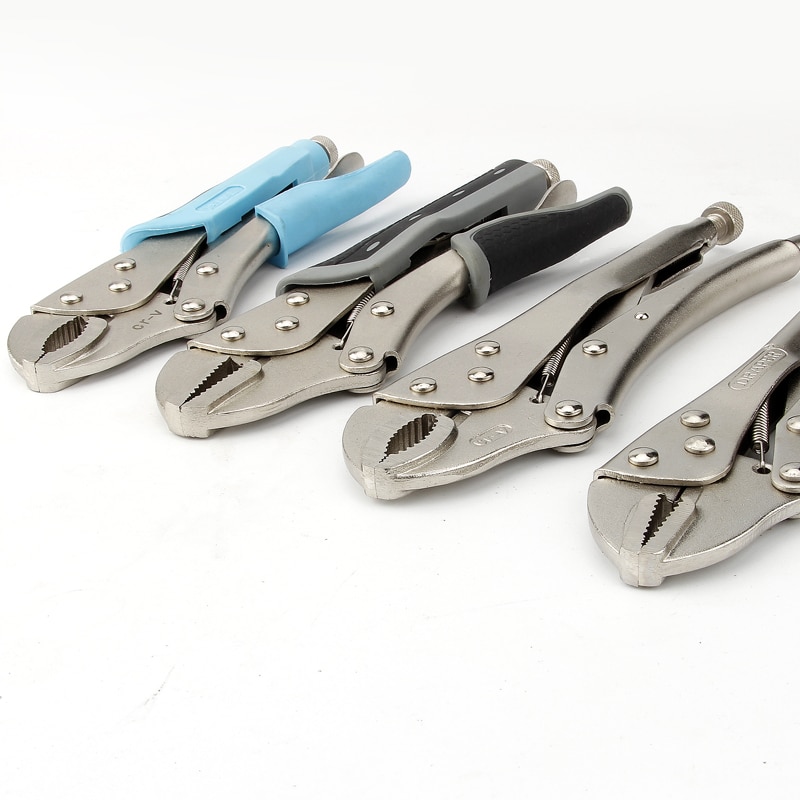 Adjustable Straight Round Jaw Pliers 1pcs Lock Locking Mole Plier Carbon Steel Clamp Grips Pliers Welding Tool 5" 7" 10" Inch