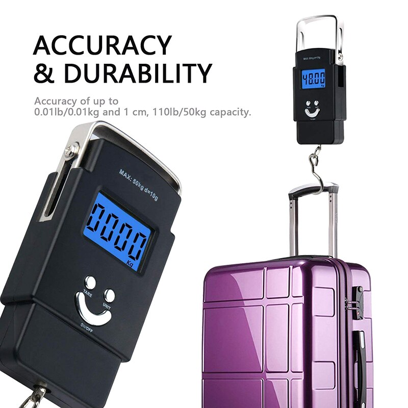 Electronic Digital Hand Held Balance Fishing Scale Electronic Digital Postal Hanging Hook Scale With Backlit LCD Display K802