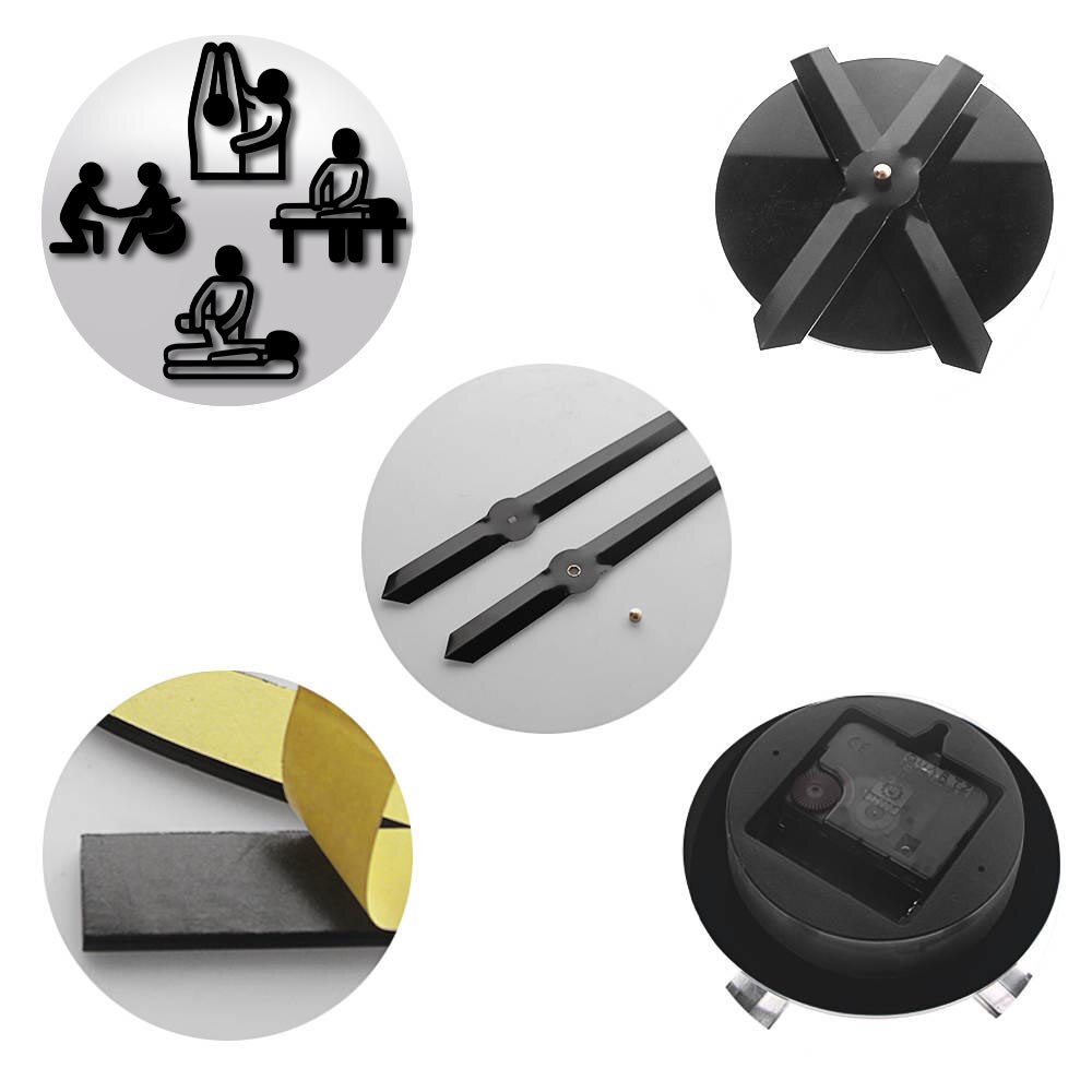 Reloj de pared de acupuntura quiropráctica, pegatinas acrílicas de espejo para decoración de pared, terapia física, gran bricolaje