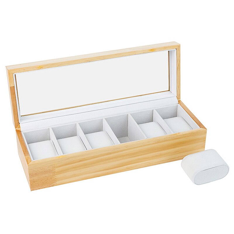 Solid Wood Watch Box Organizer with Glass Display Top By Case Elegance: Default Title