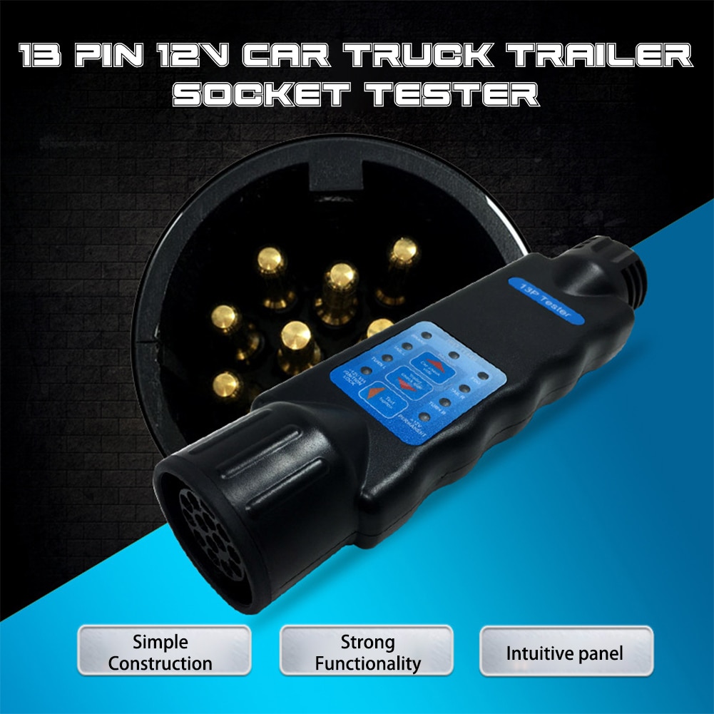 13 Pin 12V Auto Vrachtwagen Trailer Socket Tester Bedrading Circuit Licht Met 2 Adapter