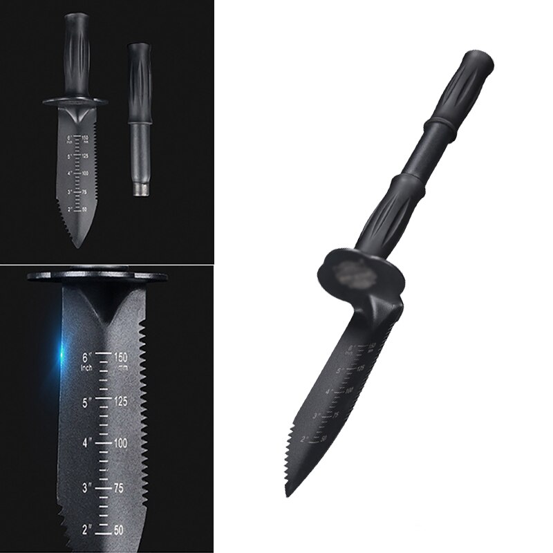 Multifunctional Alloy Steel Garden Sawtooth Shovel with Sheath for Digging Soil Detachable Handle Shovel Knife Tools