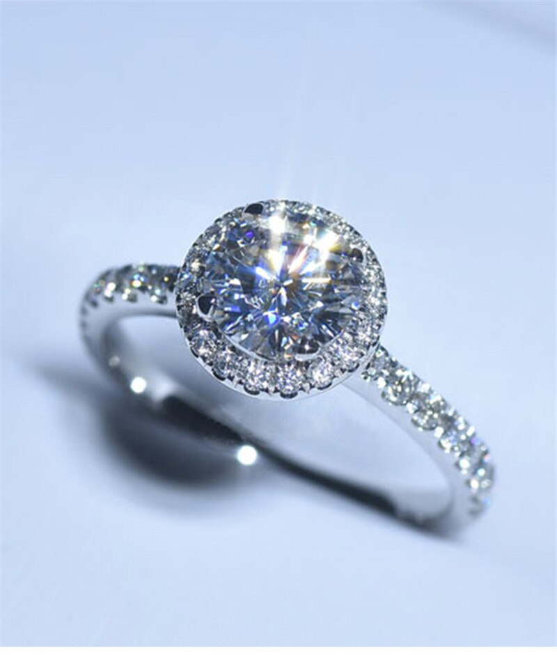 Cc ringe kvinner ringetone bryllup forlovelse brudesmykker kubikk zirconia hvitt måke farge bijoux  cc583