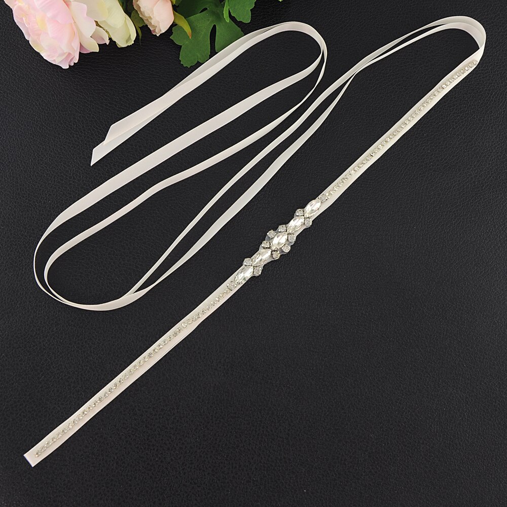 ZMS386 cinturón de vestido de novia, cinturón de novia, accesorios de boda, faja de boda, cinturón de diamantes de imitación para dama de honor, cinturón para vestido de noche: off-white