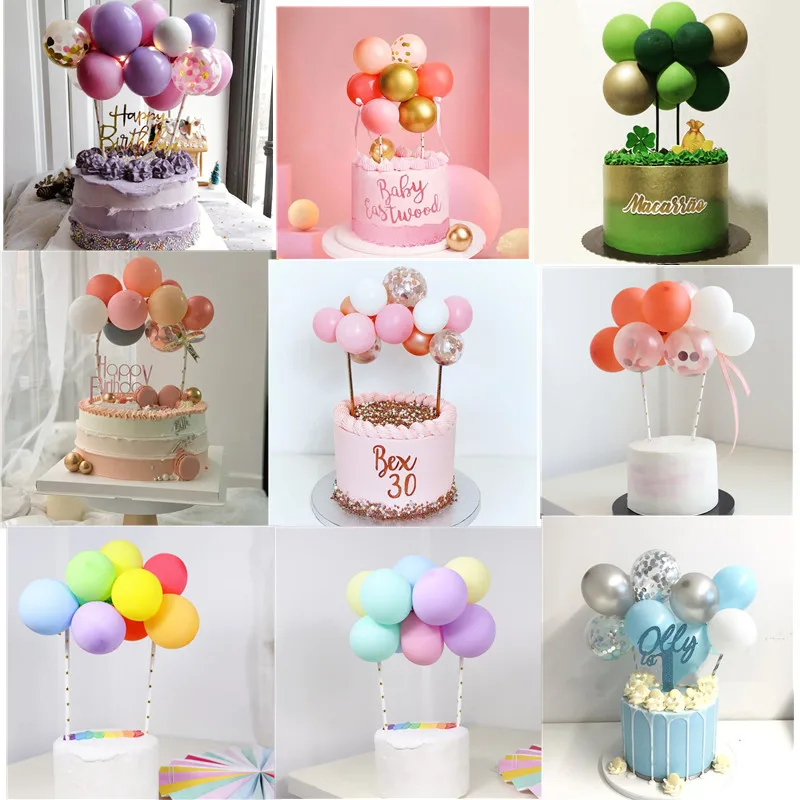 10 stks 5 Inch Ballon Cake Topper Metalen Confetti Ballen Cloud Vorm voor Verjaardag Baby Douche Bruiloft Decoratie DIY benodigdheden