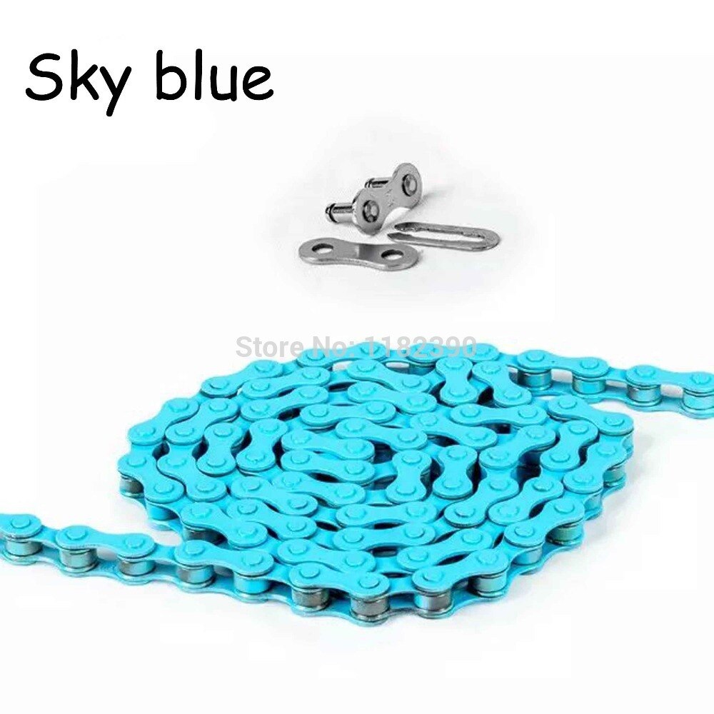 Fixed gear track bike bicycle chain single speed chain magic button chain colorful 98 links CZC004