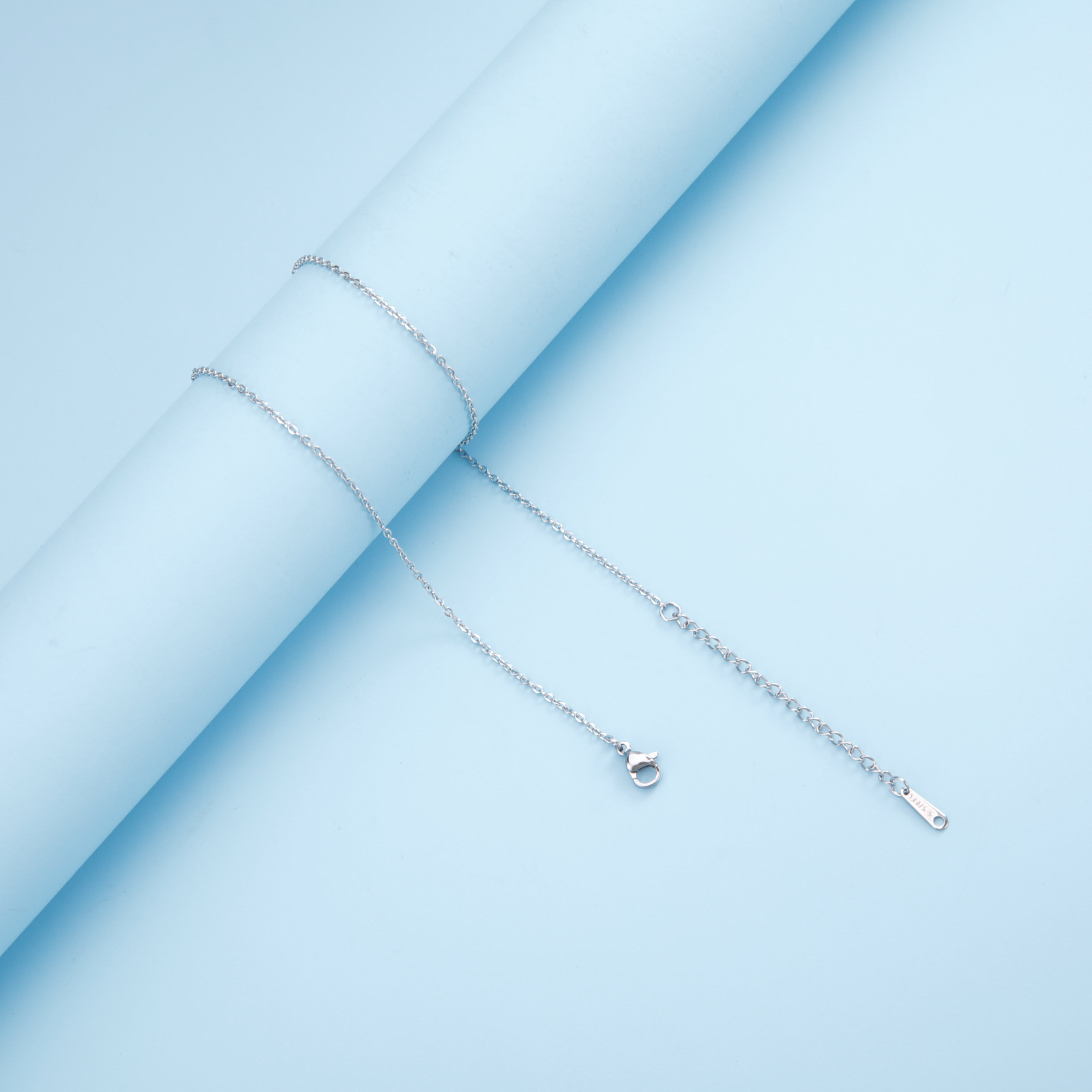 Lucktune Collar minimalista de acero inoxidable para mujer, cadena fina en forma de O, joyería Bohemia, , , 1,3 MM de ancho