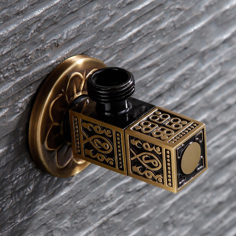 Carved Wall Mount Angle Valve Toilet valve kitchen Sink Taps Triangle valve Cold Mixer Accessories Standard G1/2 Threaded