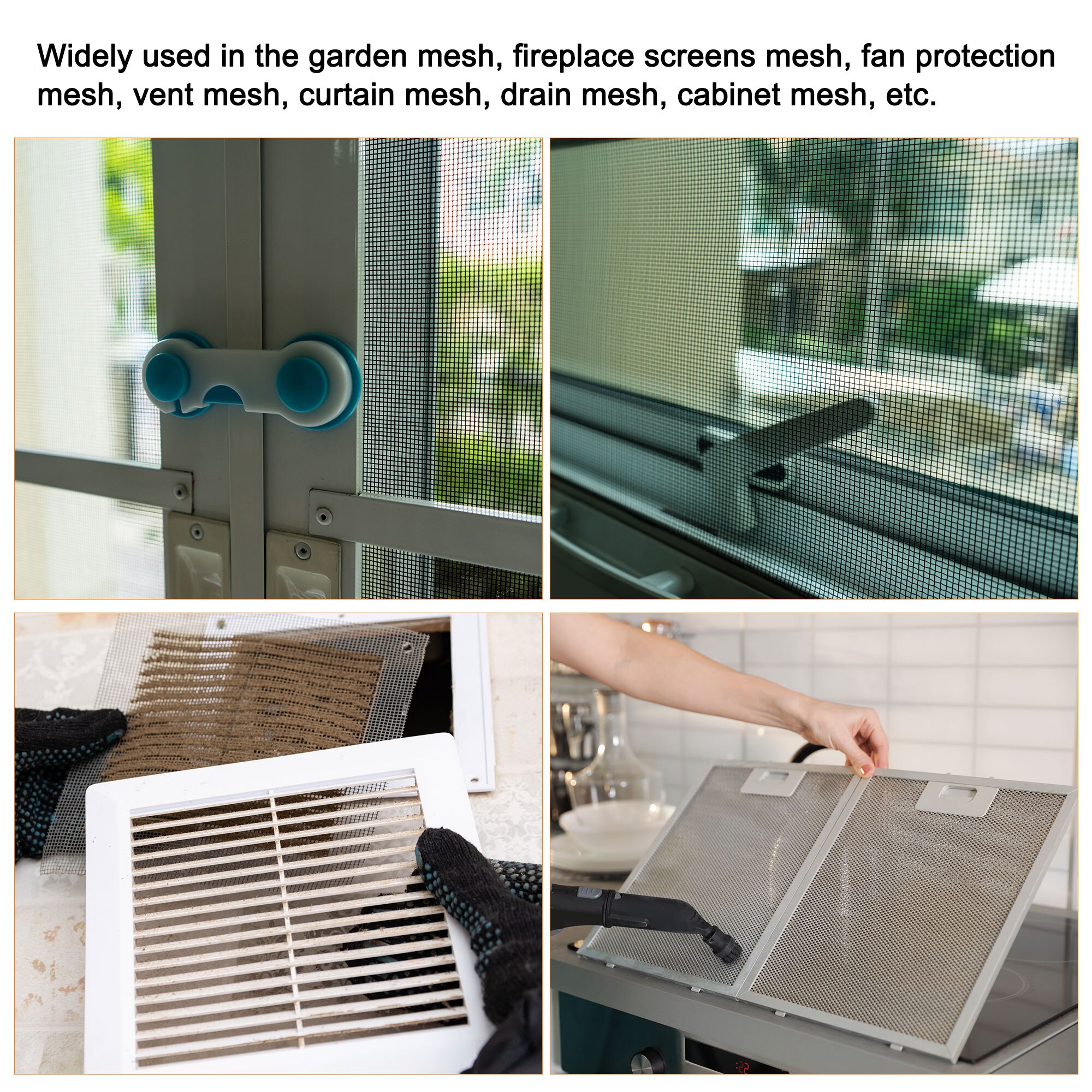 Uxcell Stainless Steel Metal Window Screen Mesh Woven Wire Mesh 24x12inch 80 Mesh Filtration Cloth for Home, Pack of 2