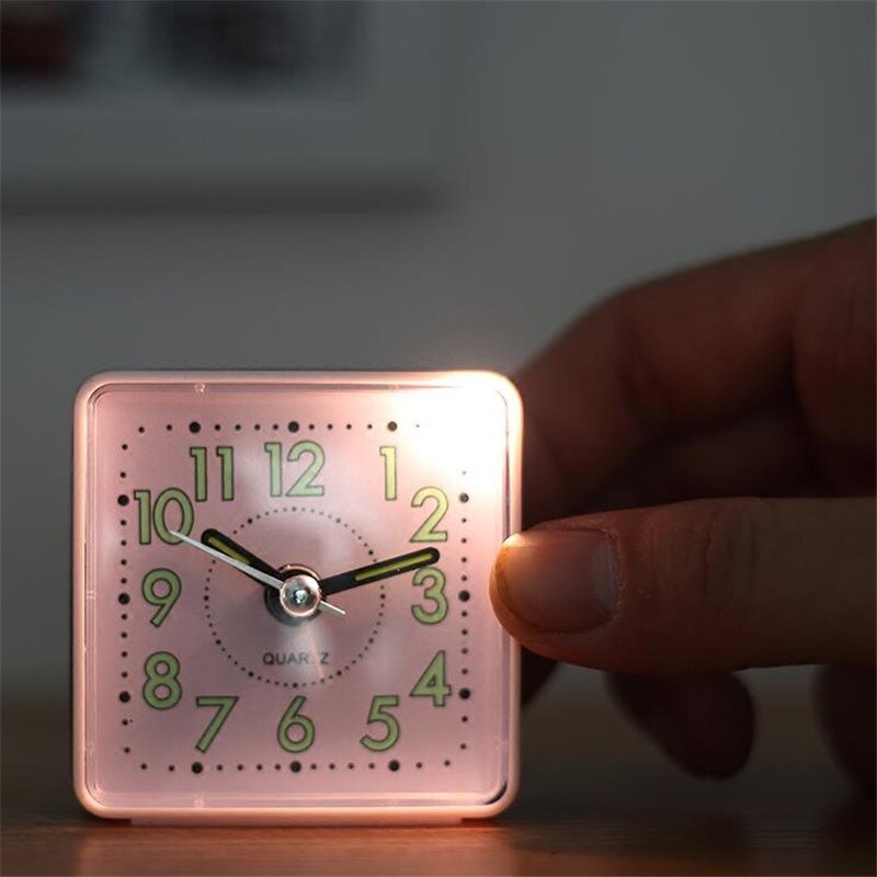 Silent Student Alarm Clock Concise Antique Snooze Straps Night Light Table clock simple mini alarm Clock