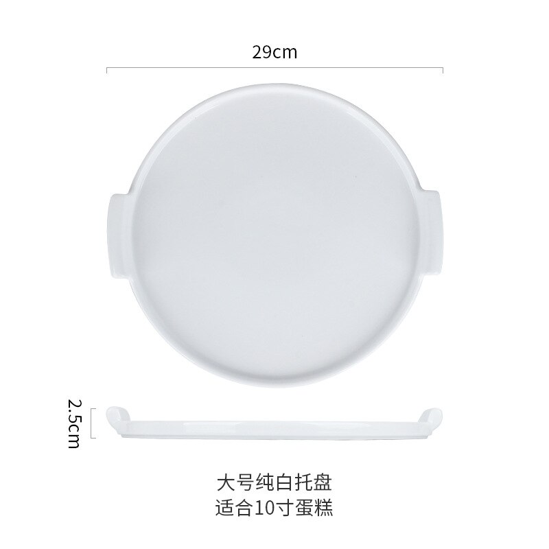 Style européen gâteau plat verre céramique exposition plateau cache-poussière essai plaque décoration créative Dessert Table décoration:  Accessories  Large Size Dual Handle Ceramic Dish