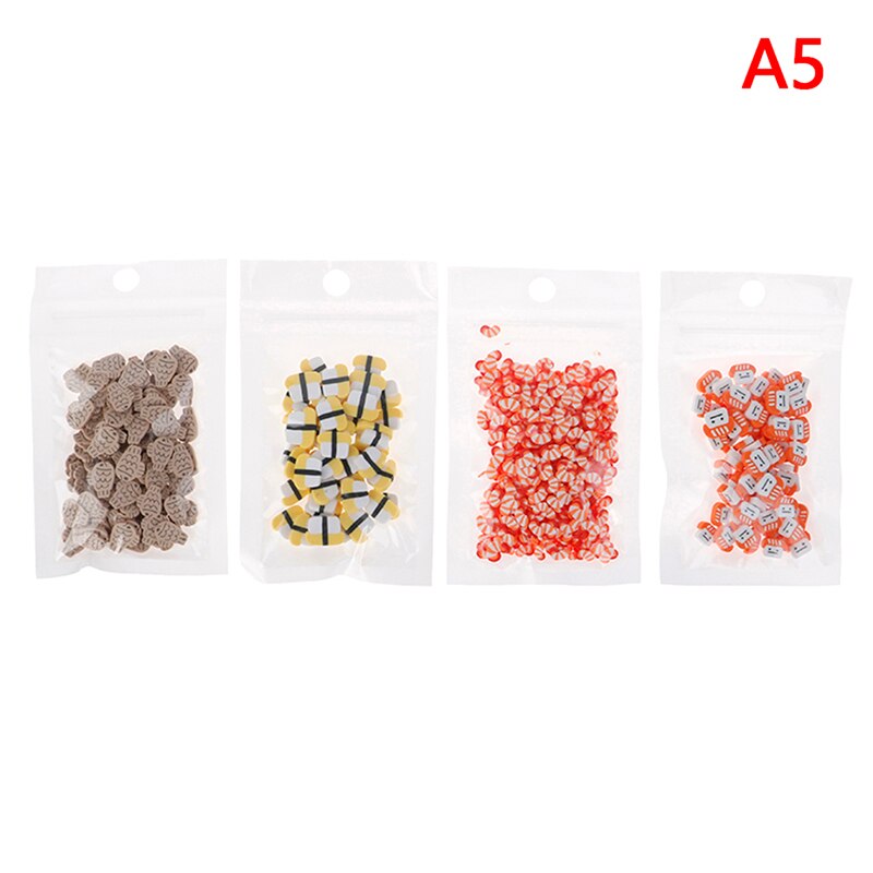4 sacs japonais Simulation Sushi tranches pour bricolage moelleux remplissage paillettes décoration ensemble 10 g/sac: Ardoisé