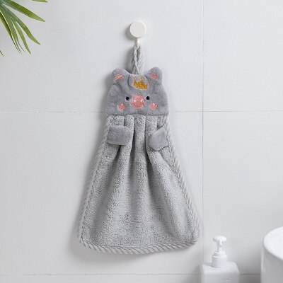 Baby Nursery Hand Towel Baby Bath Hanging Towels Toddler Soft Plush Cute Cartoon Animal Wipe Hanging Bathing Towels for Children: C
