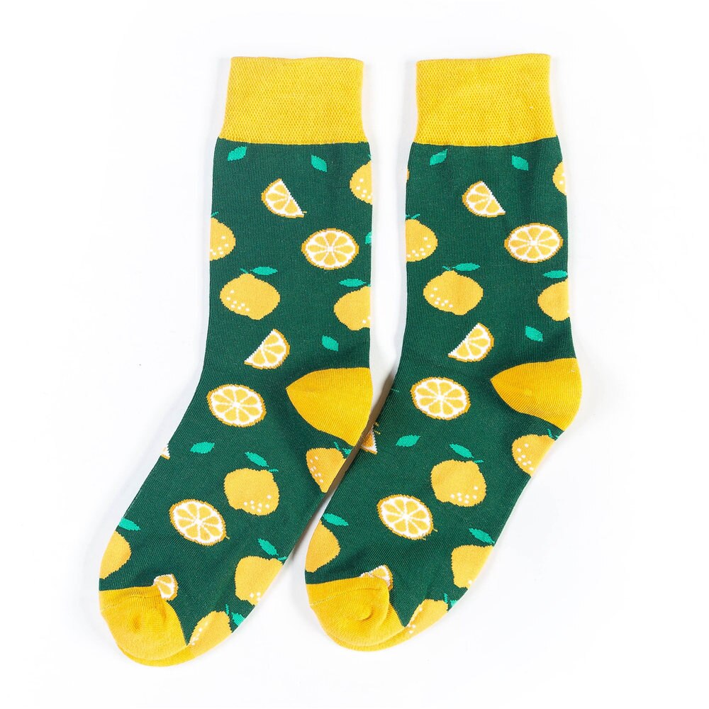 Drôle volcanique Chili Pizza Hamburger frites à motifs hommes heureux coton chaussettes affaires hip hop sport harajuku équipage
