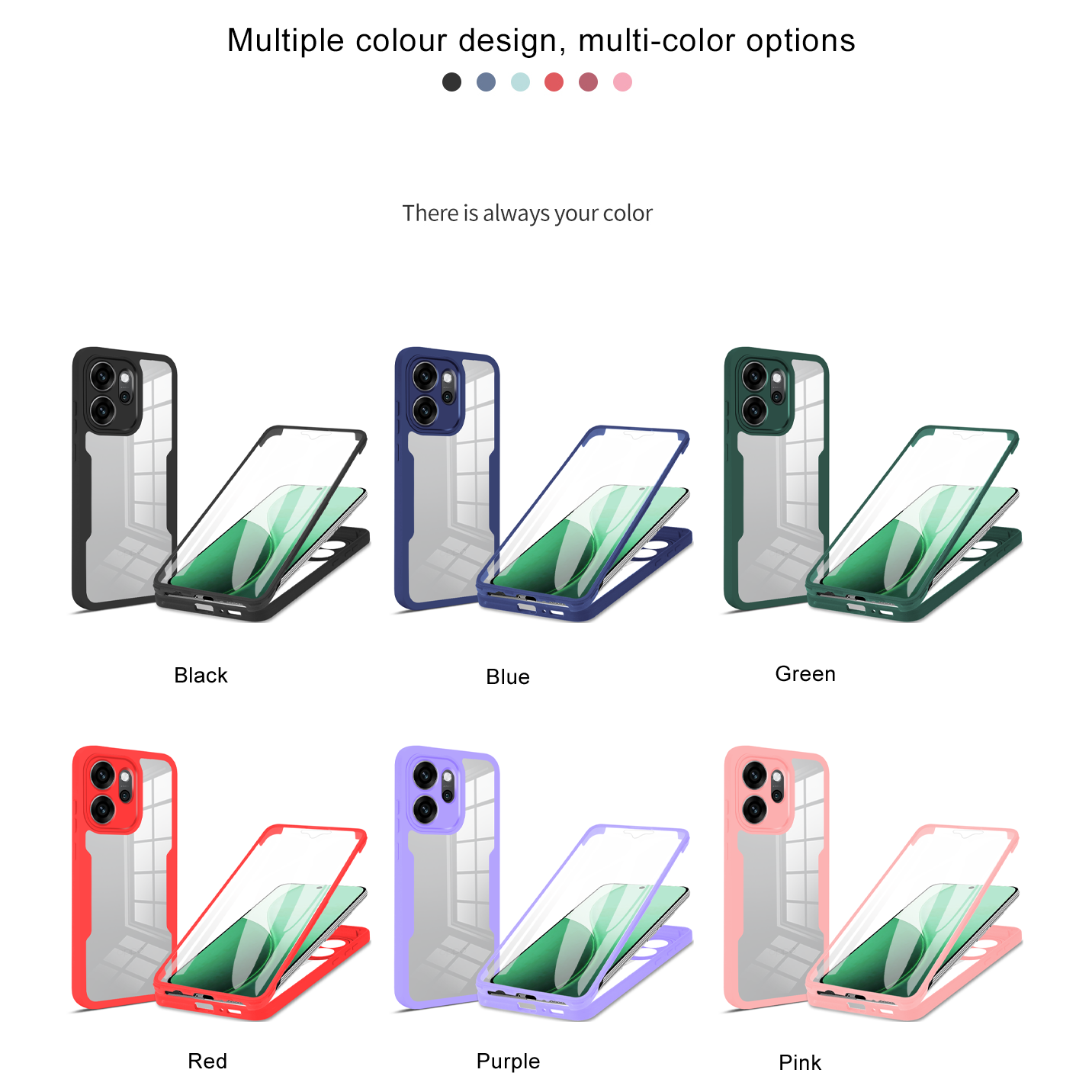 Funda protectora de cuerpo completo a prueba de golpes para OPPO Reno 14F 14 Pro Reno14 F 5G, funda protectora de pantalla, Coque Fundas