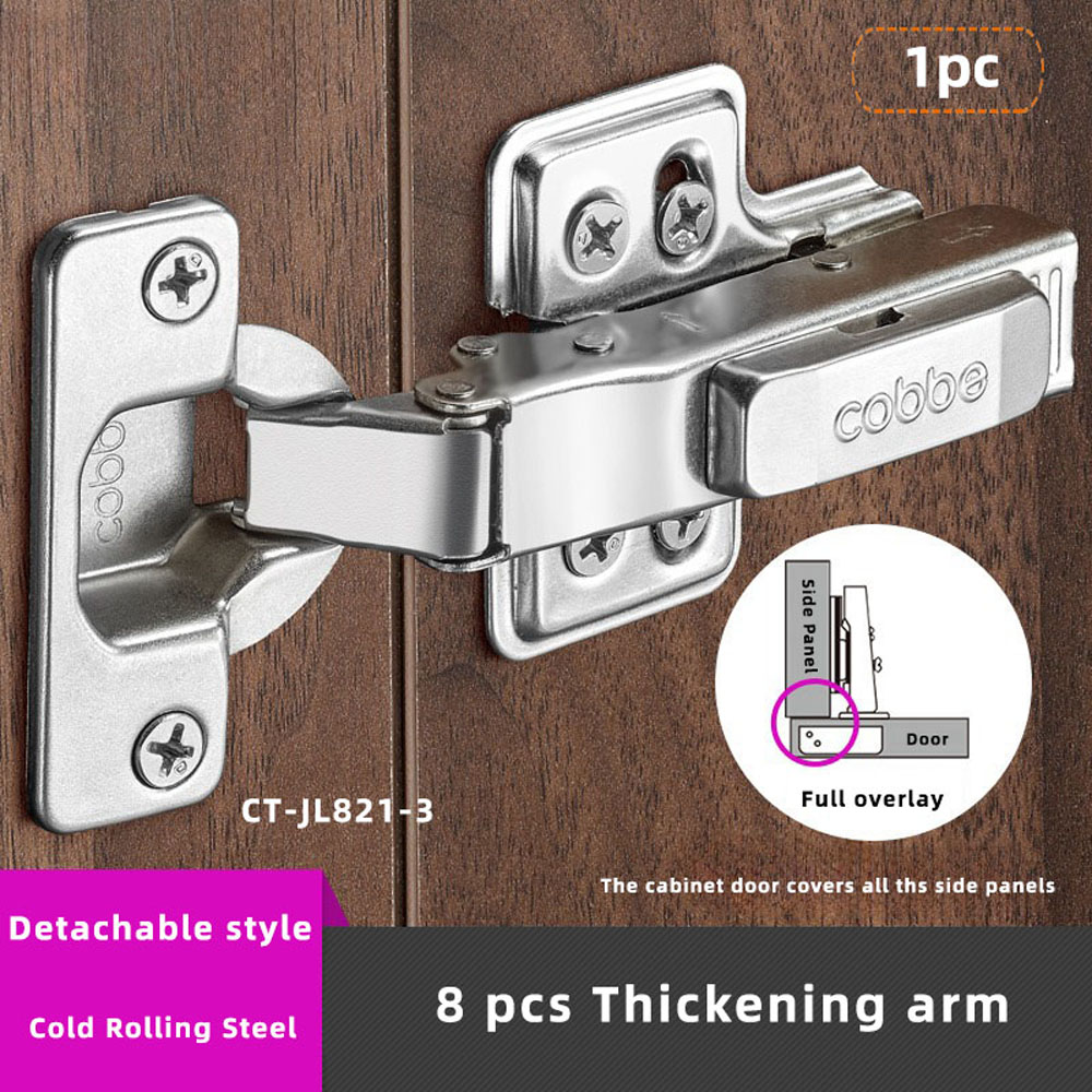 Bisagra de armario para muebles, puerta de acero en rollo frío, bisagras hidráulicas, amortiguador, Cierre Suave para herrajes para muebles de cocina, 1 ud.: Cromo