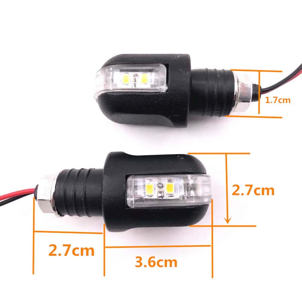 2 Pcs. Motorfiets Led Stuur Richtingaanwijzer Geel Universal 22Mm Blinker Stuur Blinker Side Marker