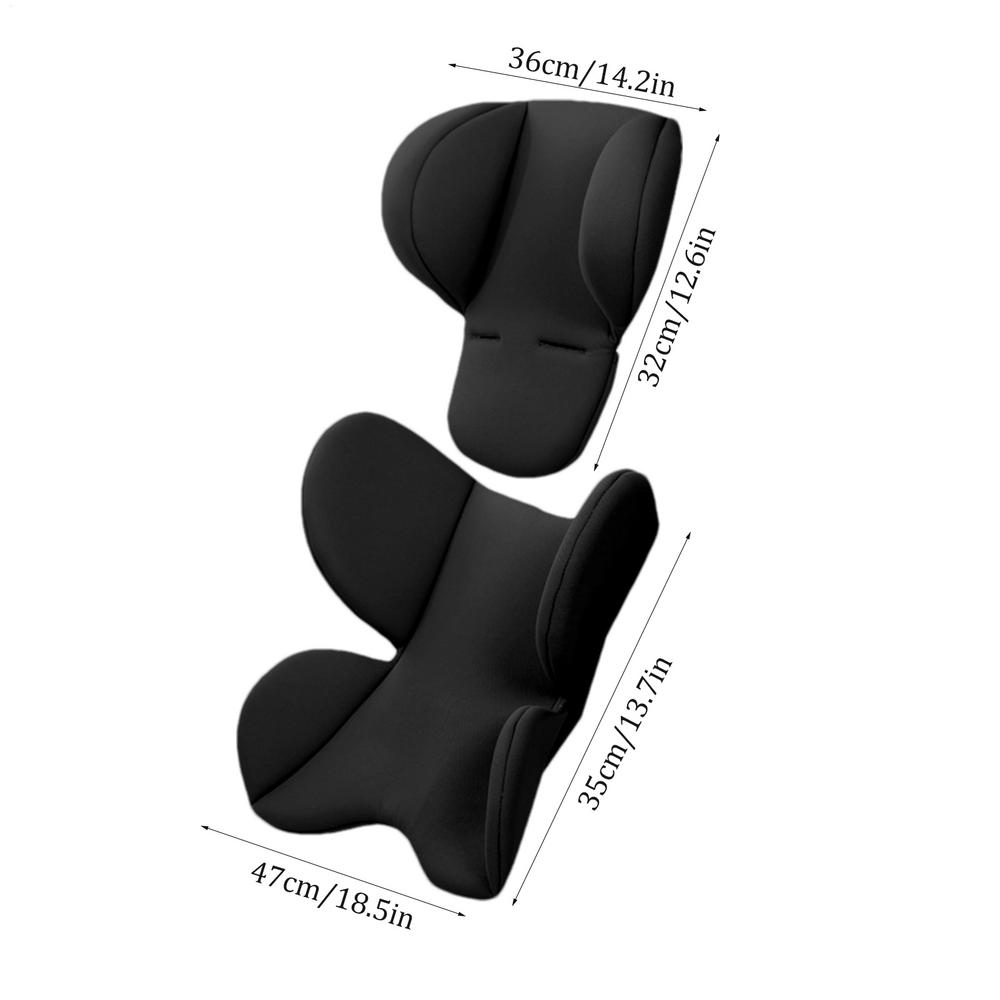 Kinderwagen Zitkussen Insert Zacht Kinderwagen Kussen Hoofd Nek Baby-autozitje Kussen Mat Kinderwagen Matras Mat Kinderwagen accessor: zwart