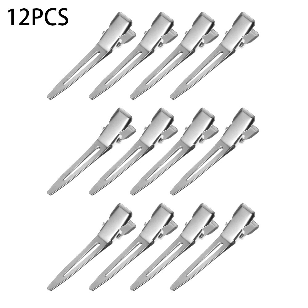6/12 pcs 1.8&quot; Metal Curl Hair Clip Hair Pin No Bend Curl Hair Clamp For Hair Extensions Salon Hairstyling Tool: 12PCS