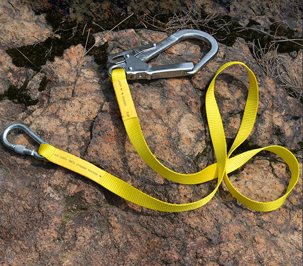 Polyester Safety Harness Belt 180cm with Carabiners 22KN Climbing Arborist