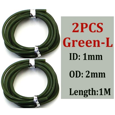 2 pçs acessórios de pesca da carpa shink tubo gancho linha mangas para o equipamento da carpa manga de borracha macio rig tubo manga fingir linha de pesca: 2PCS-Green-L