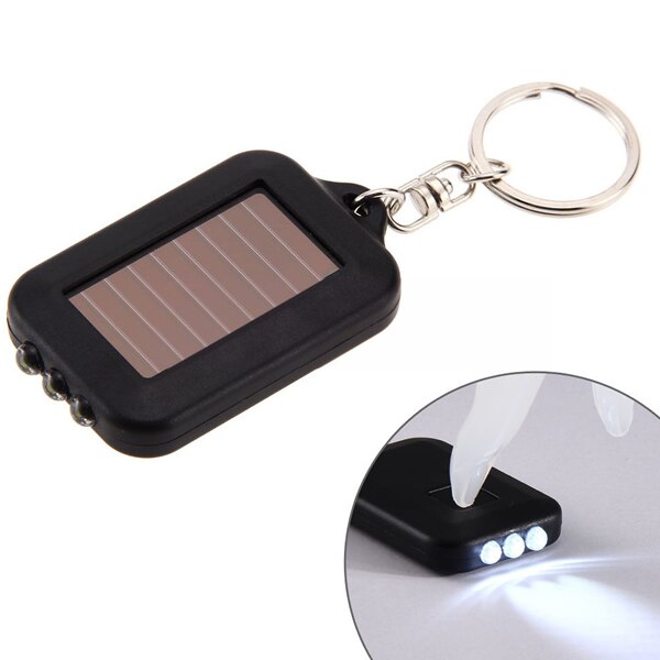 Lampe de poche porte-clés 3 LED clé solaire porte lumière de charge GADGET solaire 99 S0303 envoyé d'italie