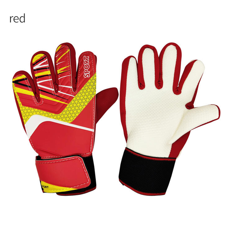 Fotballkeeperhansker håndleddsstropp lateks fingerbeskyttelse barn voksen fotballhansker: Rød / Xl