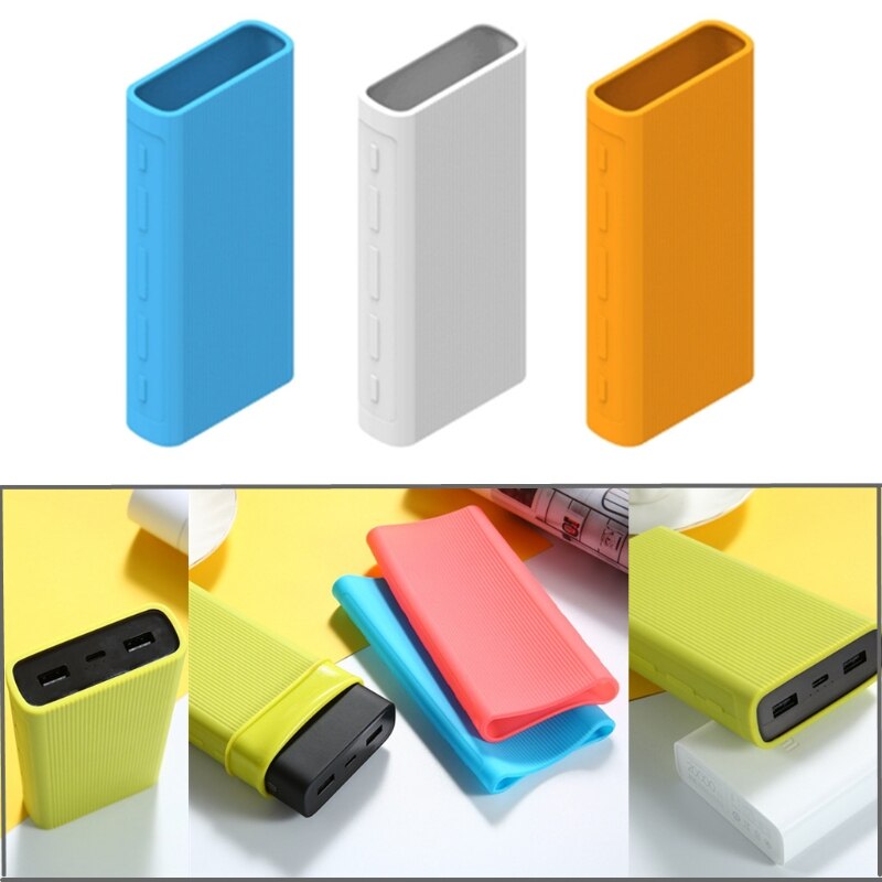 Funda de silicona para xiaomi mi, paquete de batería externa de 20000mAh, para modelo PLM07ZM/PB2050ZM/PLM18ZM